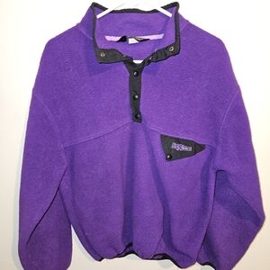 Vintage Purple Fleece Jacket with Black Details